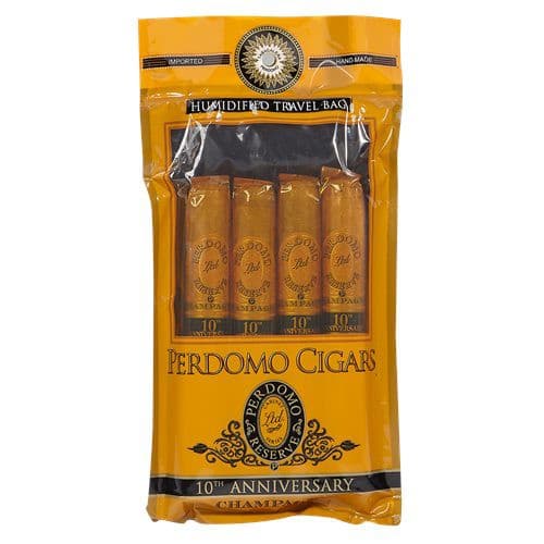 Perdomo 4-Pack Humidified Bag - 10th Anniversary Champagne