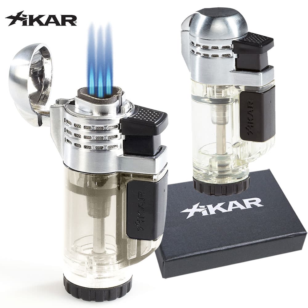 Xikar Tech Jet Triple Flame Lighter- Clear