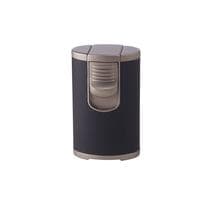 Jet Line Quad Flame Leather Table Lighter Black
