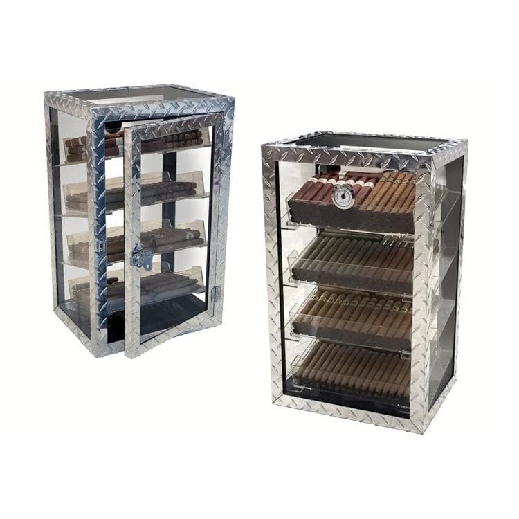 Diamond Plate Metal Countertop Humidors Online at Discount Prices