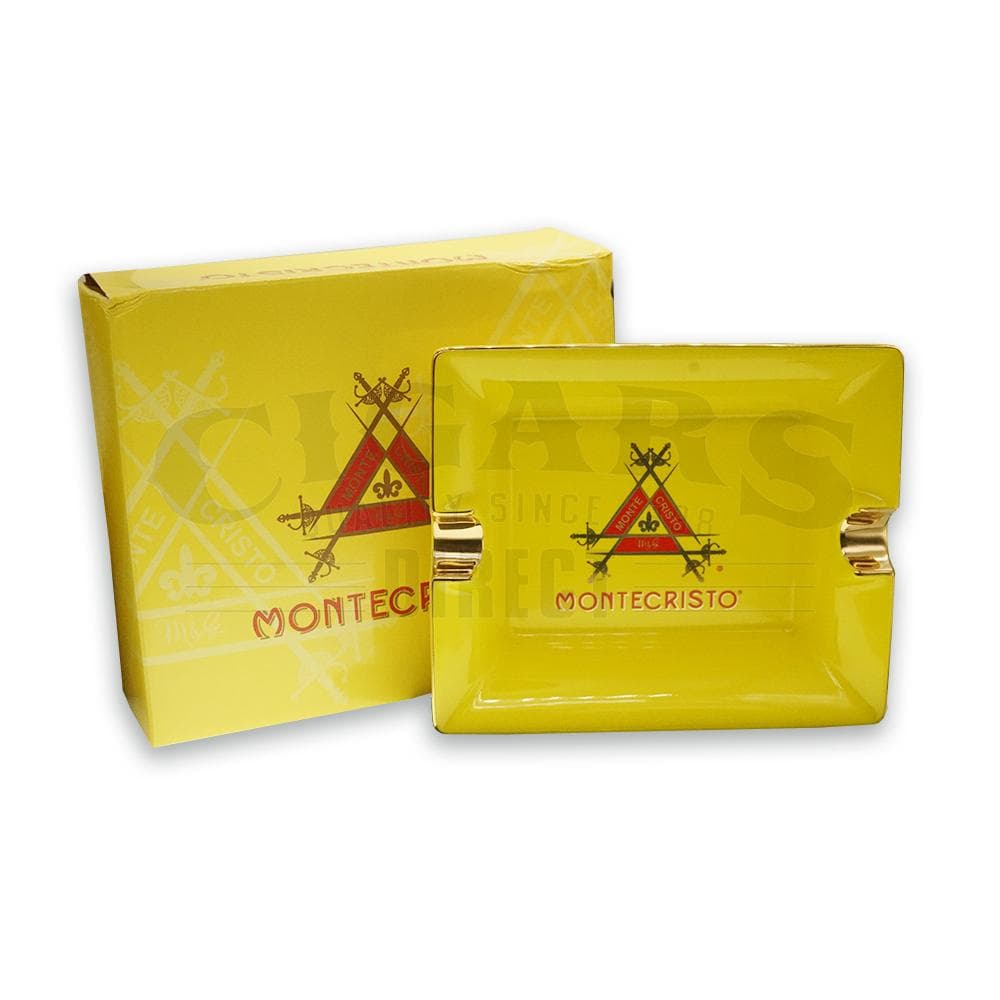 Buy Montecristo Ceramic Yellow Rectangular 2 Cigar Ashtrays Online