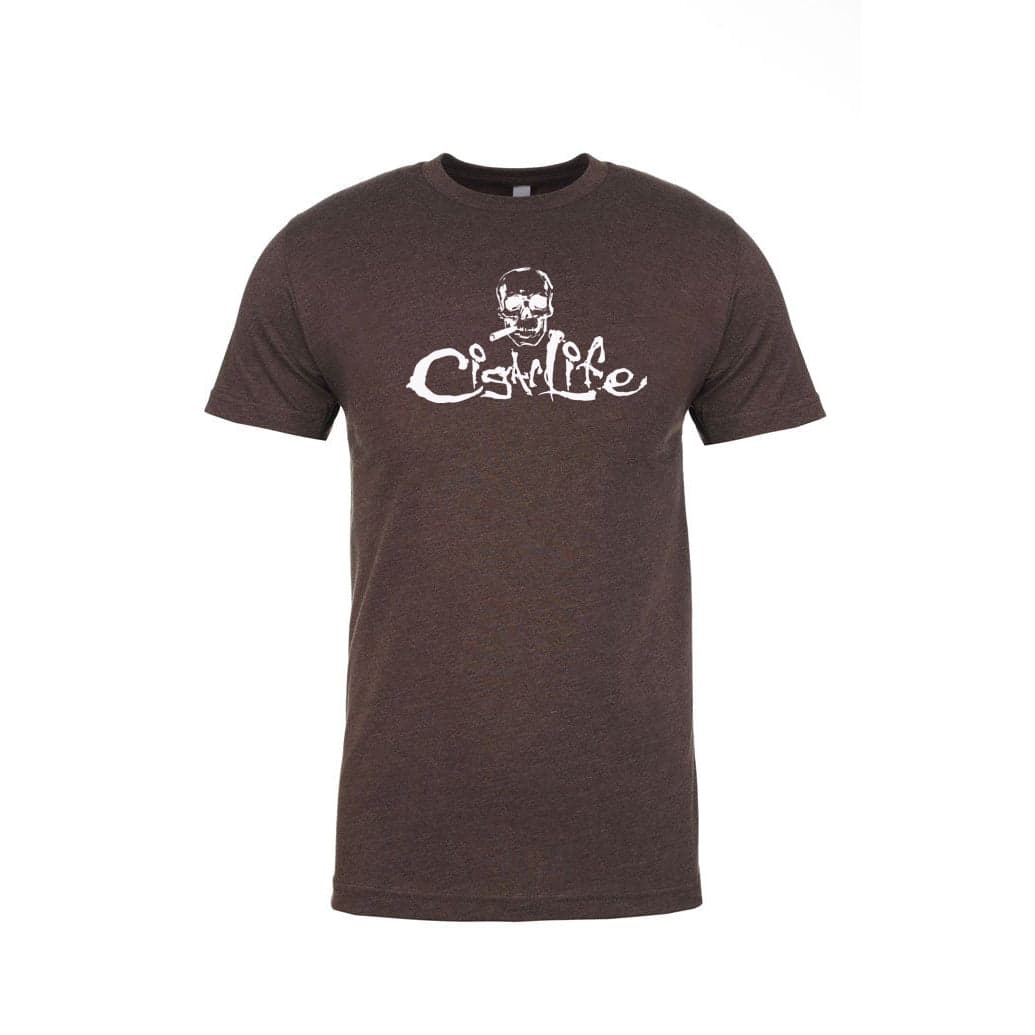 Brown with White Cigarlife Mens Crew Neck T-Shirts