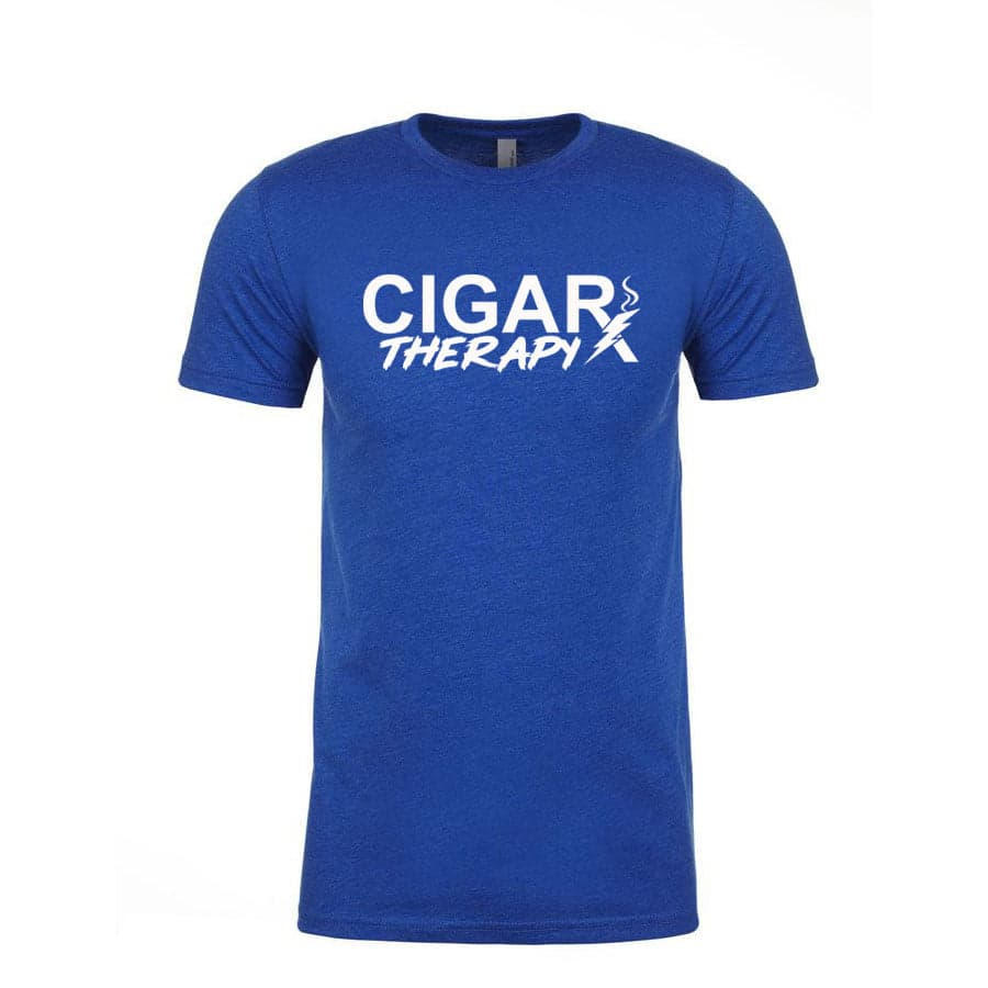 Blue CIGARx Mens Hockey Edition with Bolt Crew Neck T-Shirts
