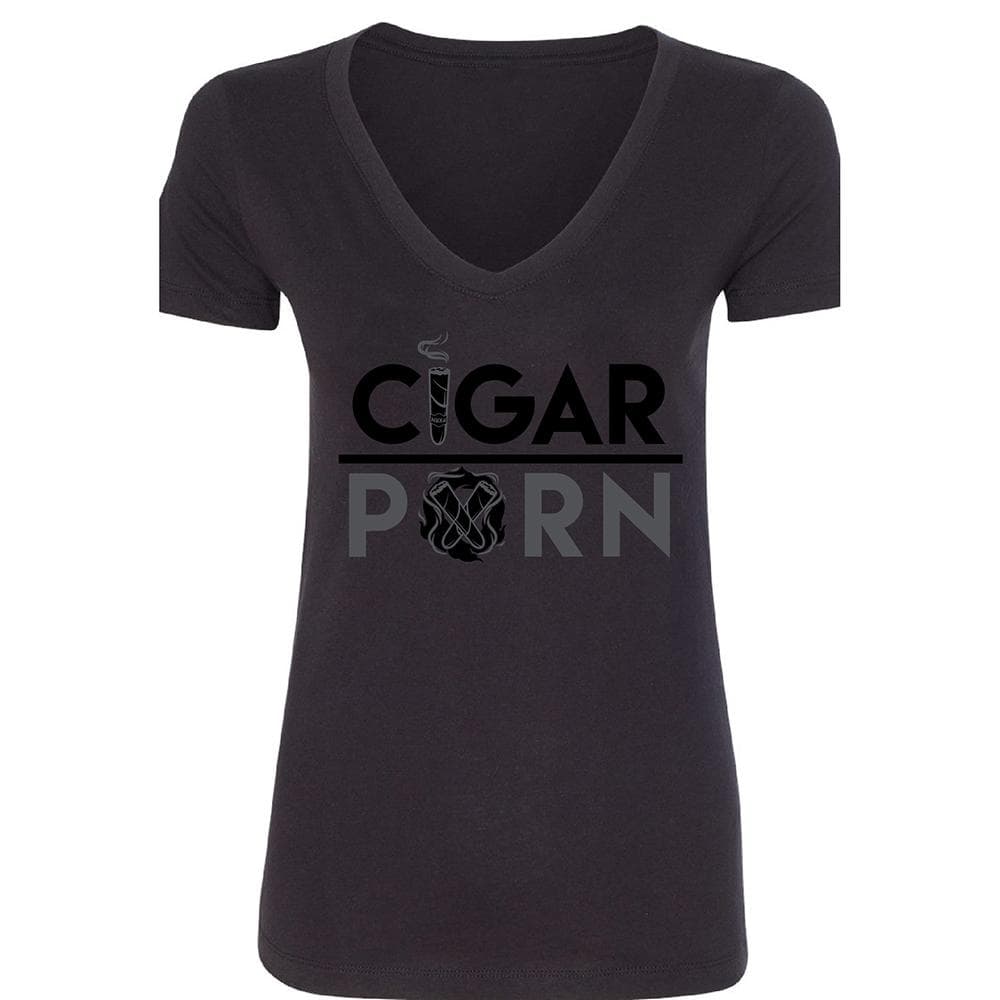 Black Cigar Pxrn Blackout Women's V-Neck T-Shirt