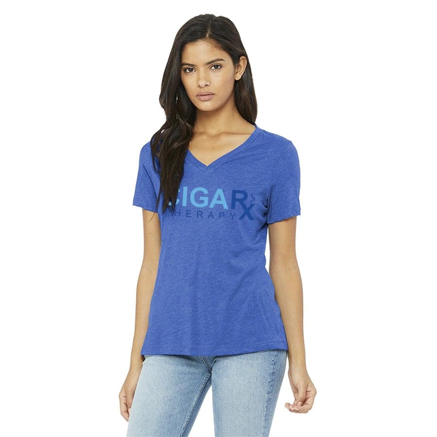 Blue on Blue CIGARx Womens V-Neck T-Shirts