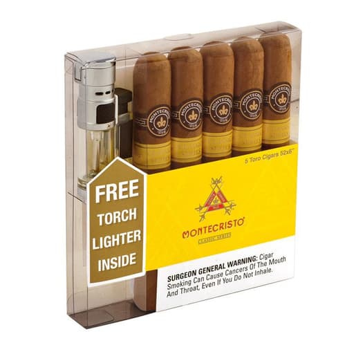 Buy Montecristo Classic Toro 5-Pack Plus Lighter Online and Save