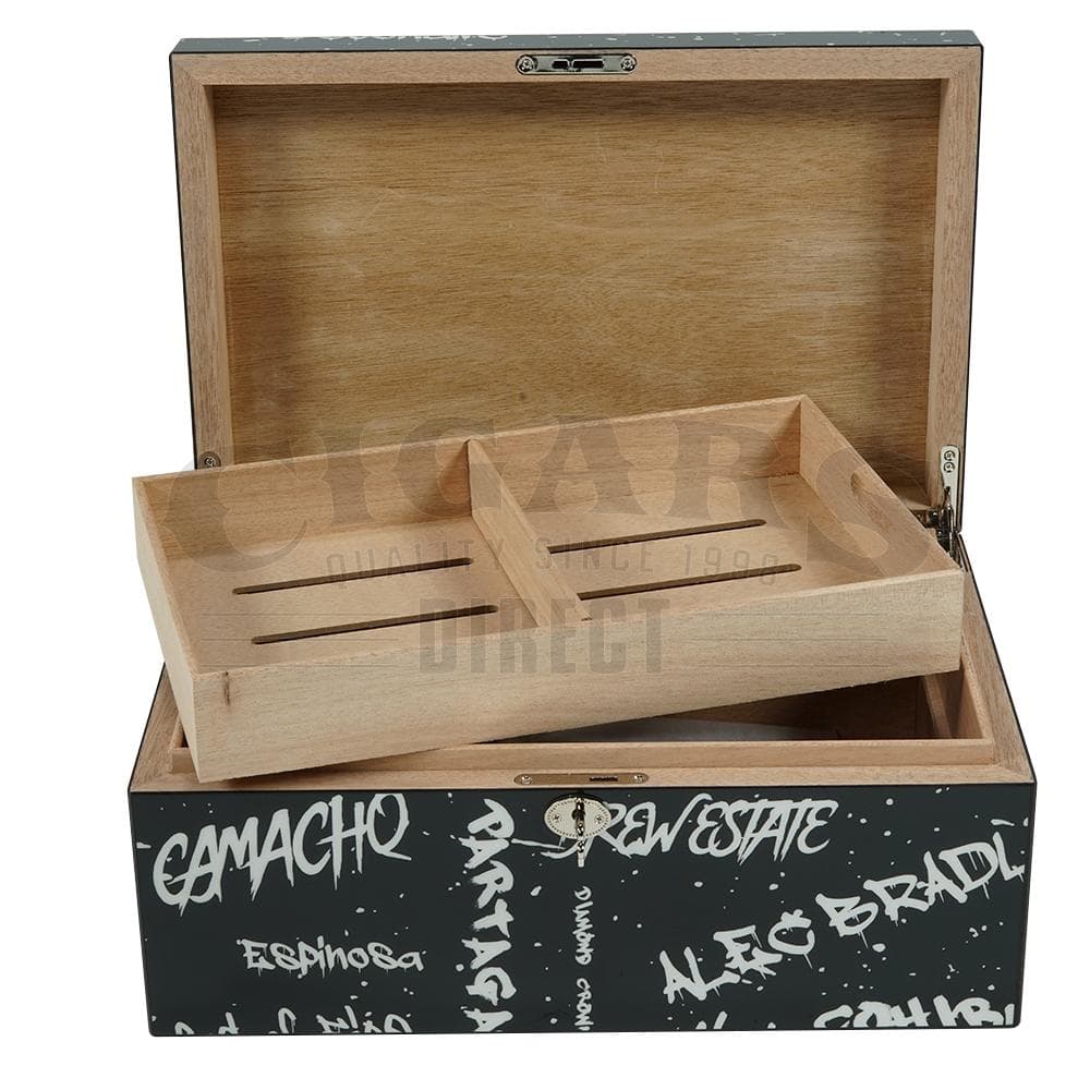 Buy White and Black Graffiti Cigar Humidor 100 Count Online &amp; Save