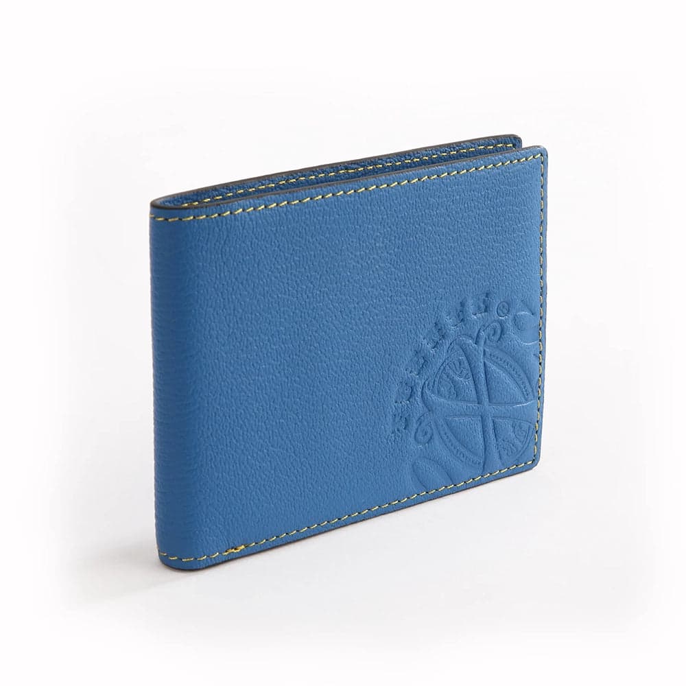 Buy The OpusX Society Yellow and Blue Bi-Fold Leather Wallets Online