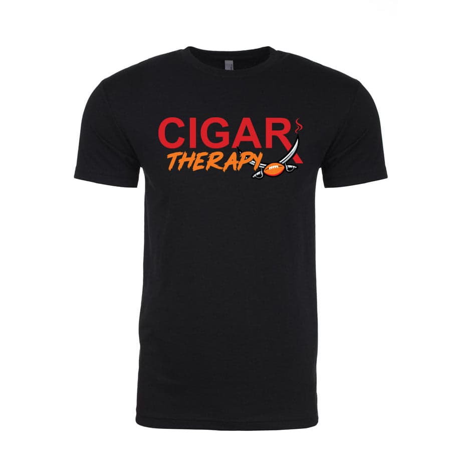 Black CIGARx Mens Football Edition with Swords Crew Neck T-Shirts