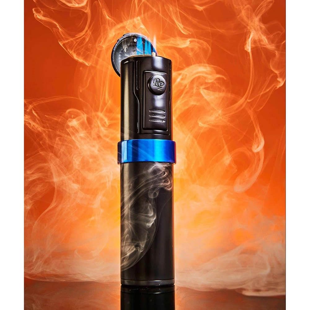 Buy Rocky Patel Black with Blue Diplomat II Table Top Torch Lighter with Punch