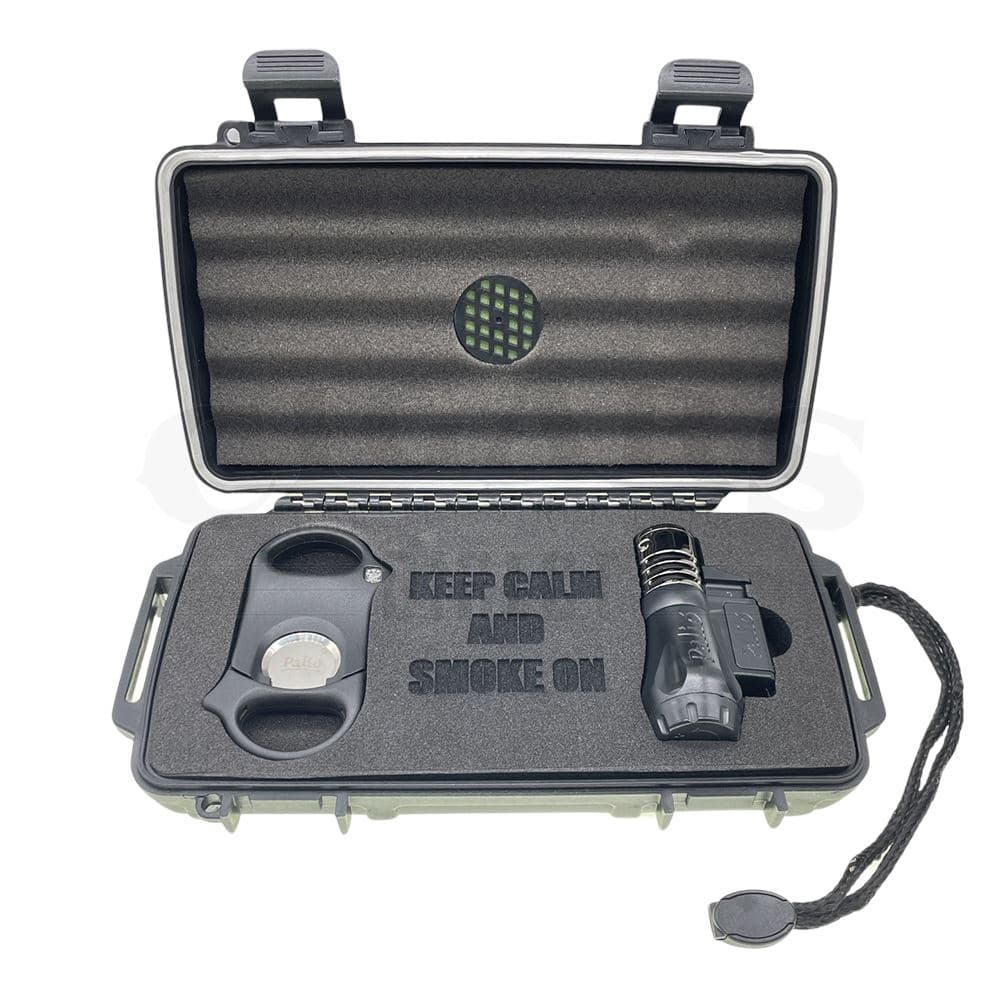 Buy Keep Calm &amp; Smoke On Cigar Caddy 5 Ct. Travel Case w/Palio Lighter and Cutter Online &amp; Save