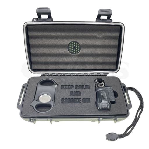 Buy Keep Calm &amp; Smoke On Cigar Caddy 5 Ct. Travel Case w/Palio Lighter and Cutter Online &amp; Save