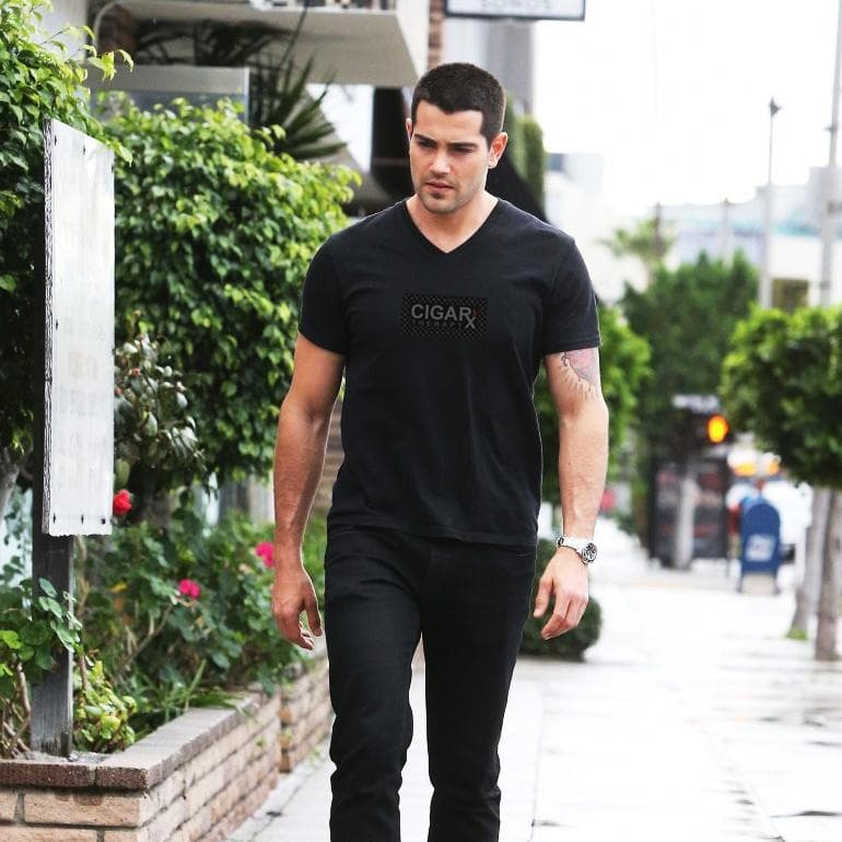 Black CIGARx on Rx Pattern Mens V-Neck T-Shirts