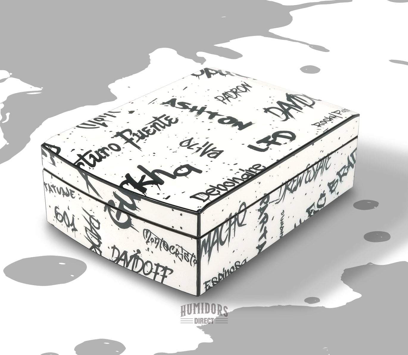 Graffiti White and Black Travel Humidor Set