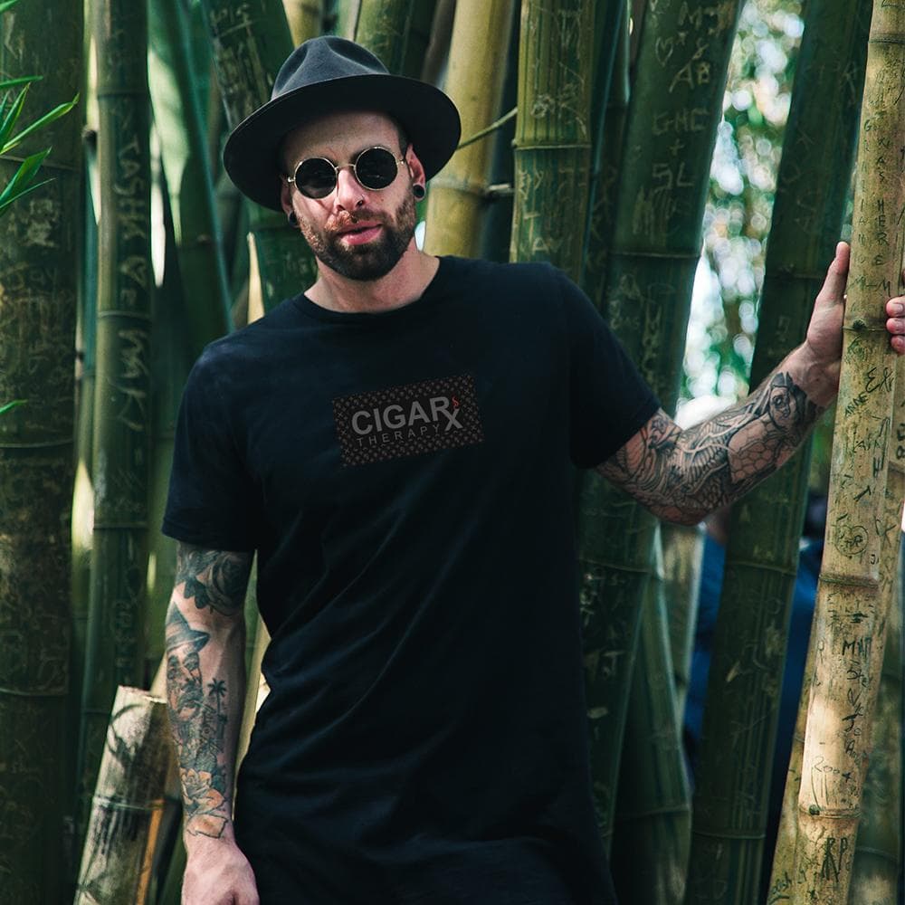 Black CIGARx on Rx Pattern Mens Crew Neck T-Shirts Online &amp; Save