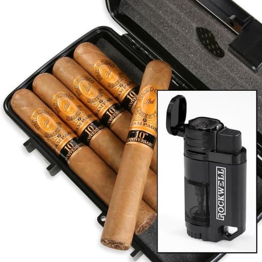 Perdomo Champagne + Herf-a-Dor + Ligher Combo