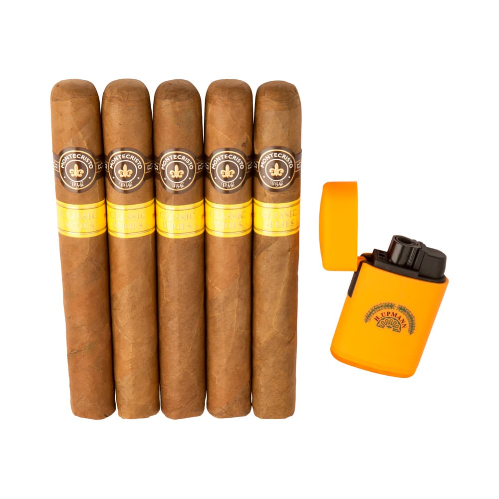 Cigar Samplers Montecristo 5ct & Lighter