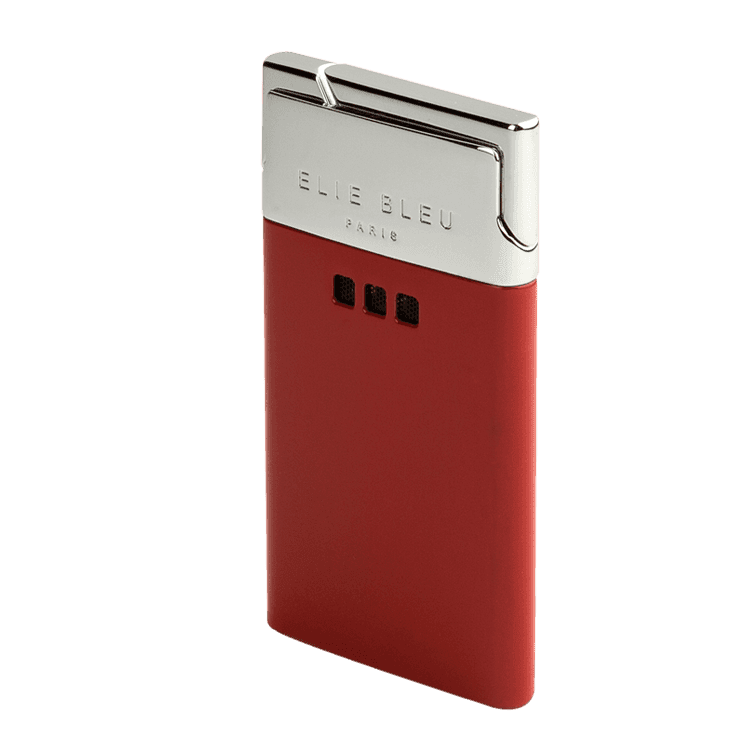 Elie Bleu Cigar Lighters Delgado Jet Flame Red Lacquer