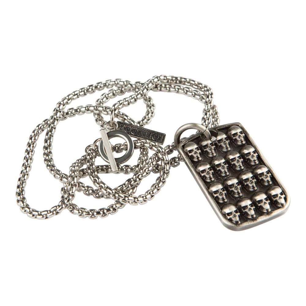 Room 101 Jewelry Stainless Multi Skull Dogtag