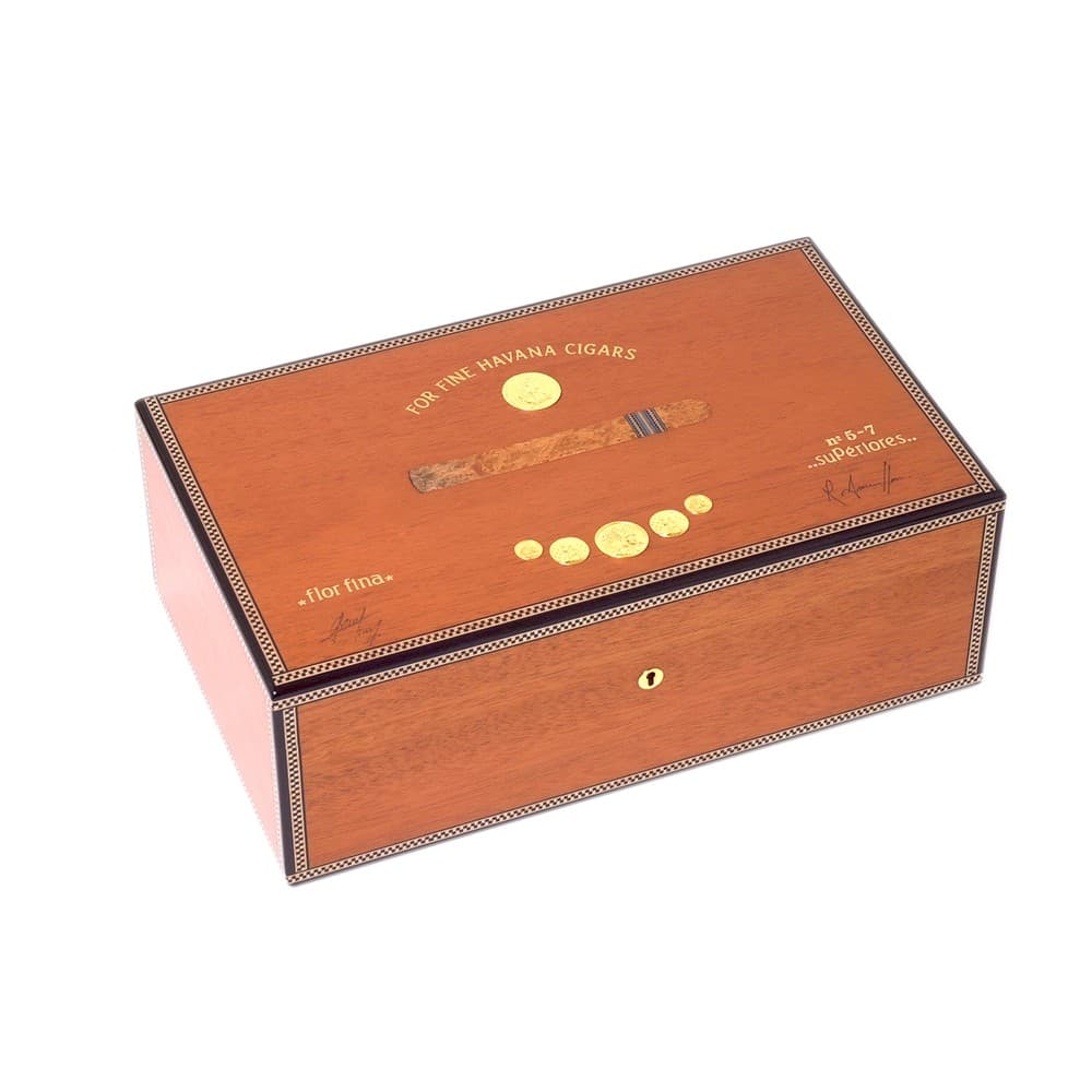 Elie Bleu Cigar Humidors Medals Mahogany 120-Cigar Humidor