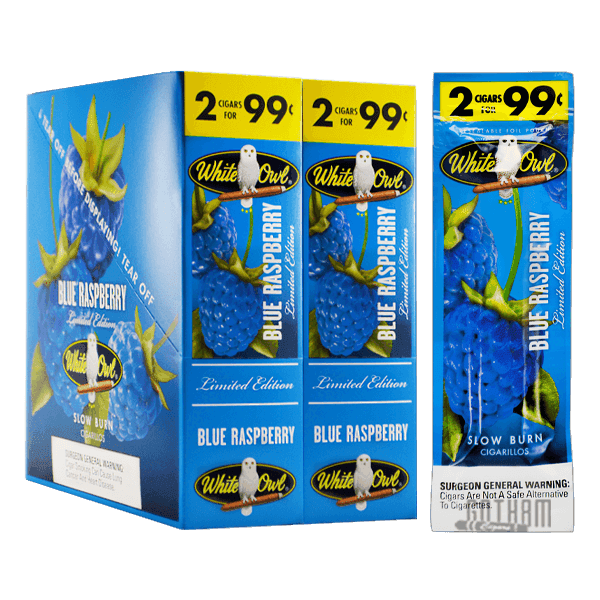 White Owl Cigarillos Blue Raspberry 2 for $0.99